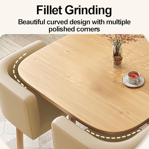 JOSKAA Modern Square Table and Chair Set for 4 - Office, Restaurant, Cafe, Coffee
