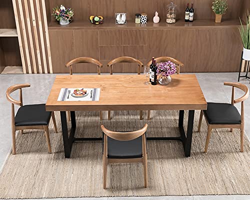 Solid Wood Computer Desk with Metal Legs - Luxury Office Furniture (220x80x75cm & 180x80x75cm)
