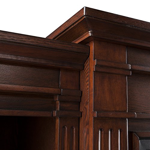 Southern Enterprises Rider Widescreen Electric Fireplace with Bookcase, Espresso Finish