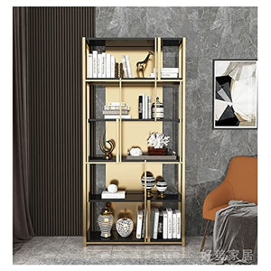 SERUMY Stainless Steel Black Bookshelf for Bedroom - 120