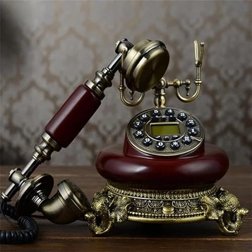 None Antique Fixed Telephone Home Caller ID Landline Phone Resin and Imitation Metal Hands-Free Button Dial Telephones (Color: Style 3) (Style 2)
