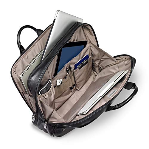 Briggs & Riley @ Work-Leather Brief Briefcase, Black, Medium