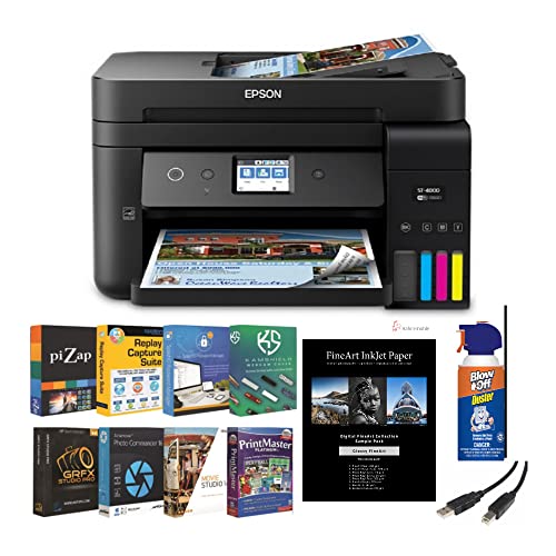 Epson Workforce ST-4000 Color MFP Supertank Printer Starter Bundle (5 Items)