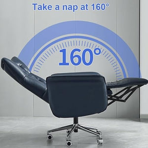 None MADALIAN Leather Office Chair 360° Rotating Home Desk