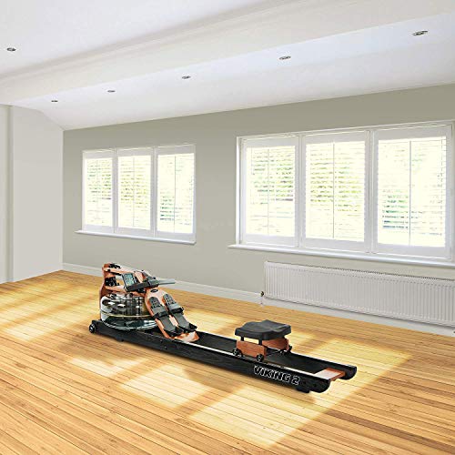 First Degree Fitness Viking II Black Reserve Indoor Rowing Machine, Black/Brown