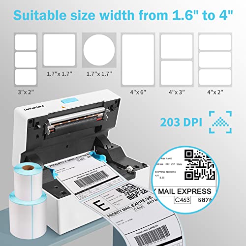 Bluetooth Thermal Shipping Label Printer, Lanbertent 160mm/s 4×6 Wireless Label Maker Machine for Small Business Home Packages, Support Amazon, Ebay, Etsy, Shopify, UPS, FedEx, USPS, Multiple Systems