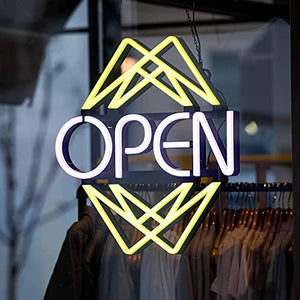 Open Sign by Element Lux - 49 Color Combinations - Neon LED Open Sign for Business Window - Large Big Size for Restaurant, Coffee, Bar, Spa w Remote - 20 x 22in