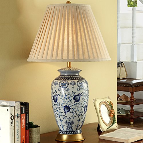 HZB Ceramic Desk Lamp In Chinese Bedroom Living Room