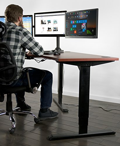 VIVO Electric Motor Sit Standing Height Adjustable Corner 3 Leg Desk Frame (Frame Only) | Sit Stand Ergonomic L Frame (DESK-V133E)