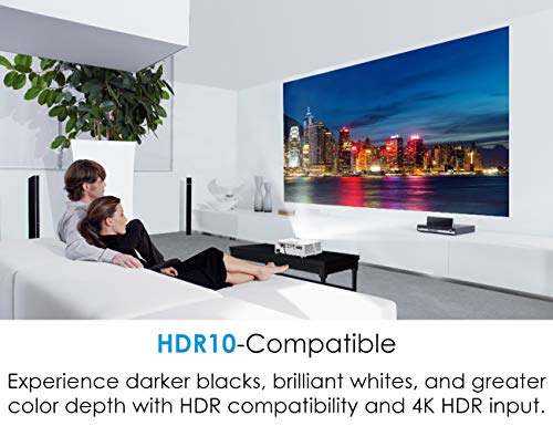 Optoma Short Throw Laser Home Theater Projector | 4K HDR Input | Lamp-Free 30,000 Hours | 4,200 Lumens | Day and Night Viewing