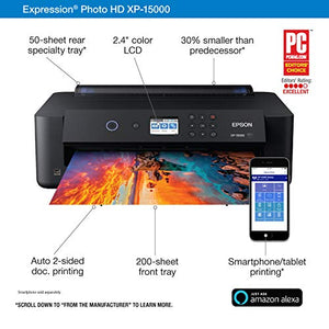 Epson Expression Photo HD XP-15000 Wireless Color Wide-format Printer, Amazon Dash Replenishment Enabled