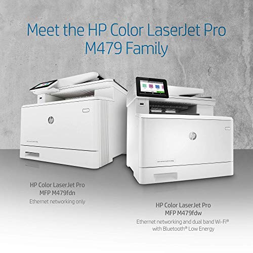 HP Color Laserjet Pro Multifunction M479fdw Wireless Laser Printer, Print Scan Copy Fax, Automatic 2-Sided Printing, 28 ppm, 250-sheet, 512MB, Works with Alexa, Bundle with JAWFOAL Printer Cable.
