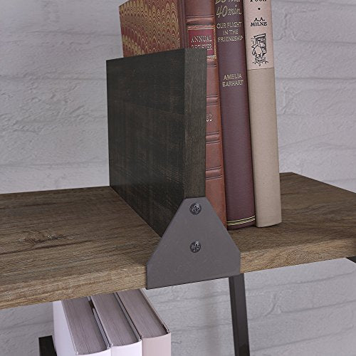 Bush Furniture Refinery 50W Industrial Desk with A Frame Bookshelf and File Cabinets in Rustic Gray