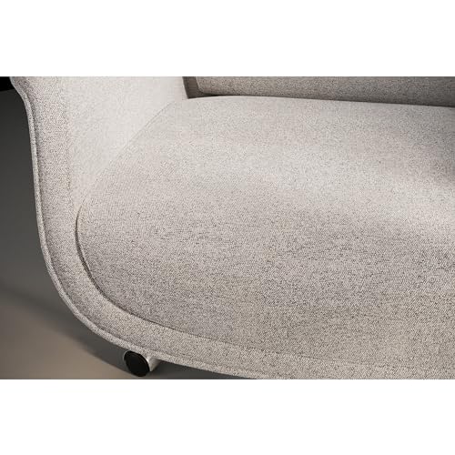 Realspace® High-Back Executive Office Chair, Bouclé Fabric, Light Sand/Brushed Nickel