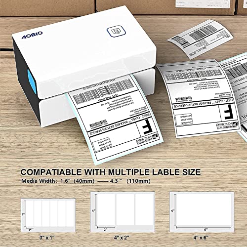 AOBIO Q5 Shipping Label Printer - Label Holder Suitable for up to 4x6 Direct Thermal Labels for Shipping Packages - Compatible with Windows & Mac System and Multiple Platforms