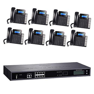 Grandstream GXP1628 IP Phone + UCM6208 8 Port IP PBX Gigabit Bundle - 8 Units