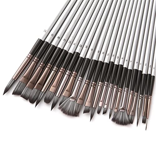 NIZYH 24pcs/set Nylon Hair Wooden Handle Watercolor Paint Brush Pen Scrubbing Scraper Acrylic Painting Art Paint Brushes Supplies