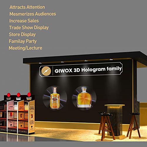 GIWOX 2019 Upgrade 3D Hologram Advertising Display Fan with 600 Video Library, 640P Hi-Resolution and WiFi Added - Holographic Projector Fan is Best for Business,Store,Shop,Bar (16.5 inch)