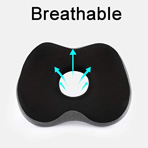 XIXIDIAN Memory Foam Seat Cushion for Office Chair and Car Seat - Lower Back Pain Relief