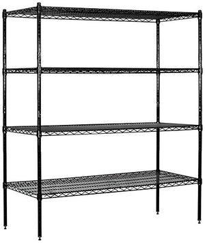 Salsbury Industries Stationary Wire Shelving Unit, 60-Inch Wide by 63-Inch High by 18-Inch Deep, Black
