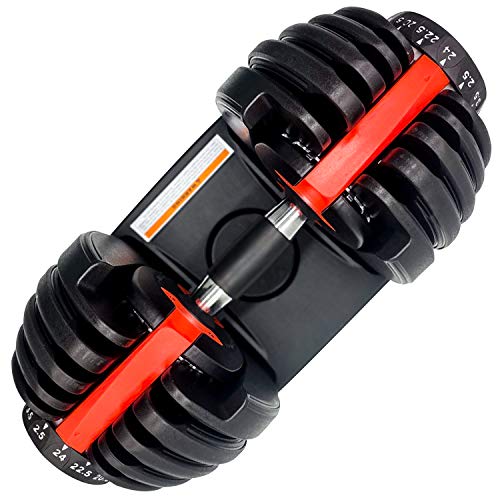 D.Y.A Adjustable Dumbbells Weights Dumbbells Set Strength Training 24KG/52.5lbs Fitness Equipment Dial System Dumbbell with Handle and Weight Plate for Men Women Bodybuilding Workout Home Gym 1PCS