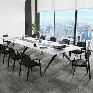 Giantex Reception Room Chair Set - 10-Pack Mesh Back Stacking Chairs