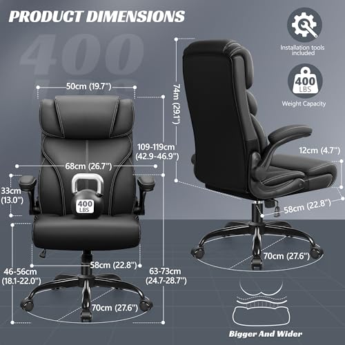 HeroSet Ergonomic Big and Tall Office Chair with Adjustable High Back and Lumbar Support
