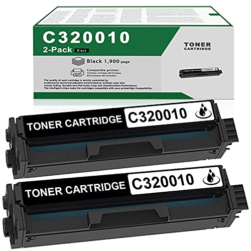 2 Pack Black High Yield C320010 Toner Cartridge Compatible Replacement for Lexmark C3224dw C3326dw MC3224dwe MC3224adwe MC3326adwe Printer