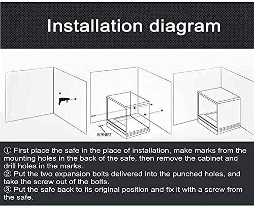 Jiaong Safety Boxes for Home, Digital Security Safe Box for Home Office Double Safety Key Lock and Password, Fireproof Waterproof Lock Cabinets Cash Strongbox Solid Steel Safety Lock