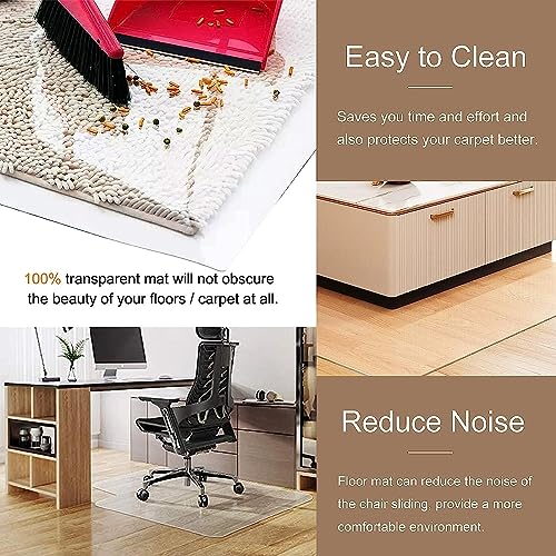 CParts Clear Chair Mat for Hardwood Floor/Carpet, Heavy Duty - 140cmx600cm