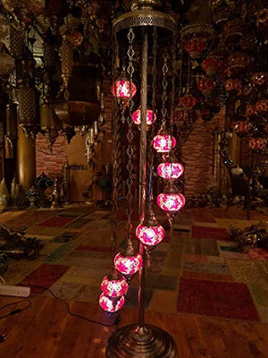 9 Pink Globe Floor Lamp