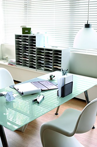 PaperFlow Stackable Master Literature Organizer, 36 Compartments, 31.14 x 26.5 x 12.13 Inches, Charcoal (803.11)