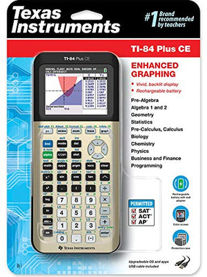 Texas Instruments TI-84 Plus CE Color Graphing Calculator, Golden Ratio (Metallic)