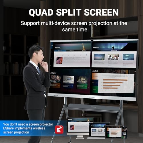 JYXOIHUB 65" Smart Board with 4K Display, Dual System, and 20MP Camera