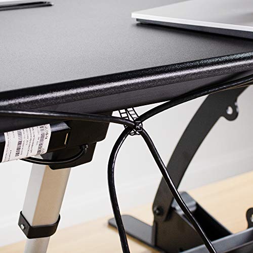 VIVO Black Electric Motor Height Adjustable 36 inch Stand up Desk Converter, Sit to Stand Tabletop Dual Monitor Riser with USB Port, DESK-V000VE