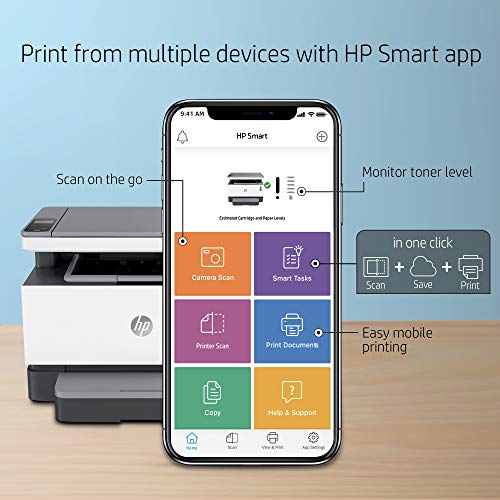 HP Neverstop All-in-One Laser Printer 1202w | Wireless Laser with Cartridge-Free Monochrome-Toner-Tank (5HG92A)