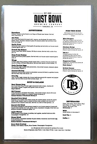 StoreSMART - Rigid Plastic Menu Covers 250-Pack - 11" x 17" - Top Loaders - HPP11X17-MENU-250