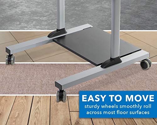 Mount-It! Mobile Standing Desk with Dual Monitor Mount - 40" Wide Height Adjustable Rolling Workstation