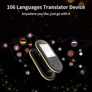 Language Translator Device Offline Translator Device Two Way Instant Voice Translator Support 106 Languageswith Camera Translation for Travelling Abroad Learning Shopping Business Chat Shopping Black