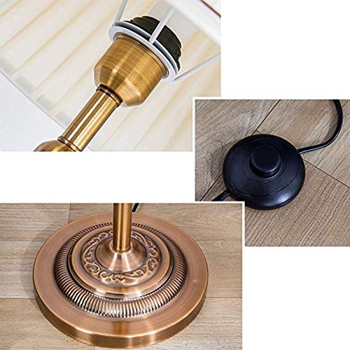 ZIXUAA American Ceramic Floor Lamp Retro Wrought Iron Threaded Rod Floor Lamps Standard Light Suitable for Living Room Bedroom Study Standard Lamp