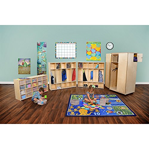 Sprogs Wooden Five-Section Locker Unit without Seat - Unassembled, SPG-4155