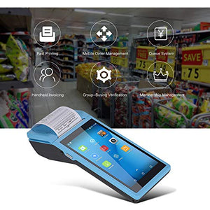Aibecy1 All in One Handheld PDA Printer Smart POS Terminal Wireless Portable Printers Intelligent Payment Terminal Function BT/WiFi/USB OTG/ 3G Communication, Blue, 3G&1D&NFC&US Plug