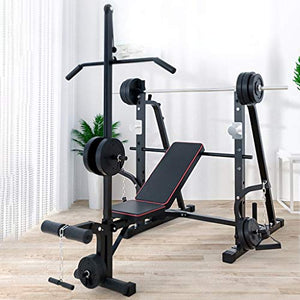 Tengma Standard Weight Bench with Leg Developer Multifunctional Workout Station, Weightlifting Bed Bench Press Squat Rack for Home Gym Weightlifting and Strength Training Fitness Equipment