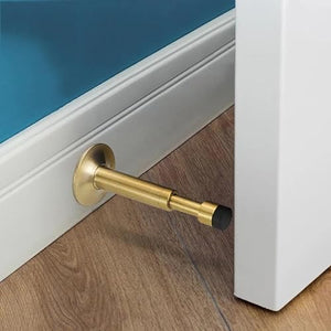 None Copper Hydraulic Buffer Door Stop Floor Wall-Mounted Bumper - E, As Shown