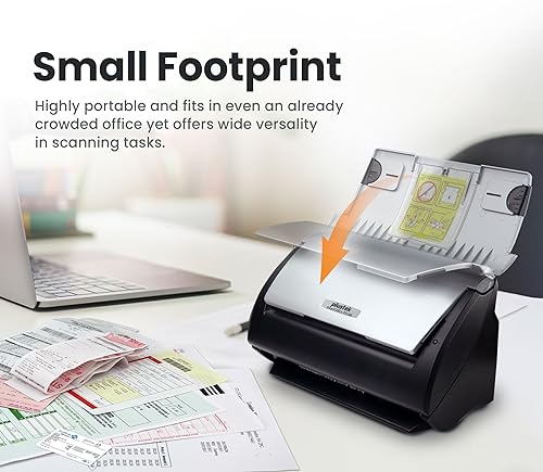 Plustek PS188 High Speed Double-Sided Color Document Scanner with ADF, 30ppm, Windows Support