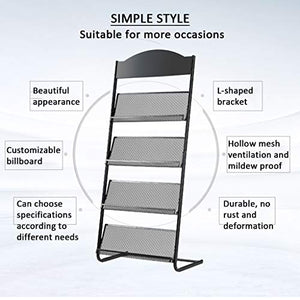 None Literature Display Rack, Floor-Standing Newspaper Display Rack for Brochures - Trade, Exhibition, Reception, Office