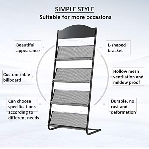 Literature Display Rack, Floor-Standing Newspaper Display Rack for Brochures - Trade, Exhibition, Reception, Office