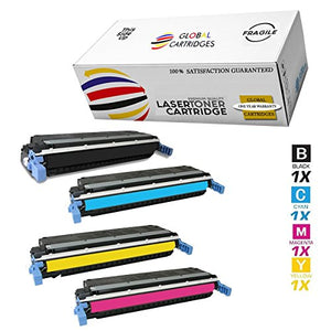 Global Cartridges Premium Quality Remanufactured Replacement for HP 645A / HP 5500 Toner Cartridge Set C9730A C9731A C9732A C9733A (Black, Cyan, Yellow, Magenta)
