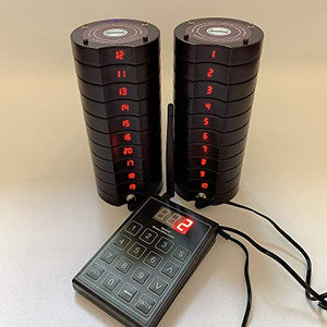 SHIHUI Wireless Calling System with 20 Coaster Pagers + 1 Keypad - Restaurant Office Guest Paging