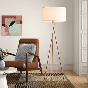 TRESORS Modern Tripod Metal Floor Lamp - White With Remote Control